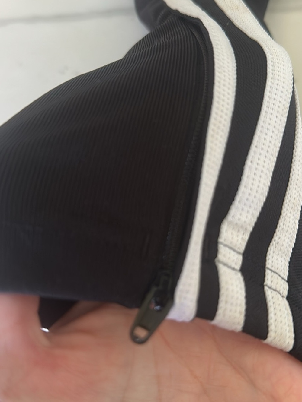 adidas Black Jogger Pants with White Side Stripes - Picture 2 of 5